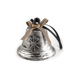 Décoration cloche de Noël 65mm / Etoile des neiges / Argent ou cuivre / Flocon de neige, Décoration de l'Avent