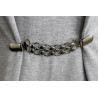 Clip fermoir cardigan métal argent / motif carré / crochet boucle agrafe de fermeture pour veste, gilet, sac, maroquinerie