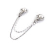 Double clip broche strass et perles / fleur perle