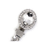 Double clip broche strass et perles / ovale