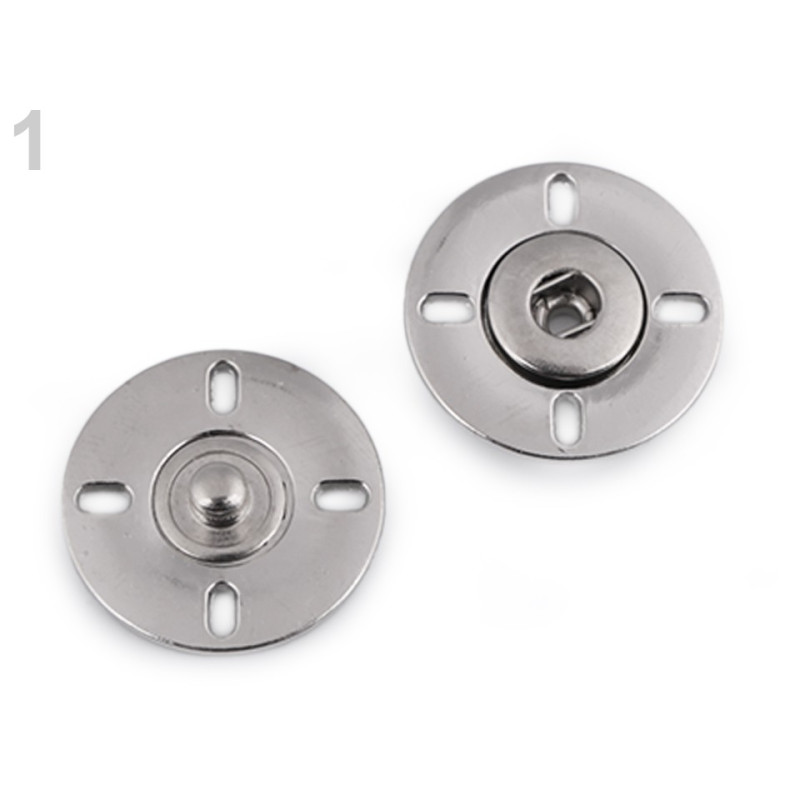 2 boutons pressions en métal à coudre 25mm / argent, noir / bouton pression, boutons à coudre