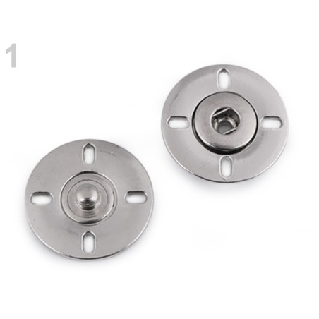 2 boutons pressions en métal à coudre 25mm / argent, noir / bouton pression, boutons à coudre
