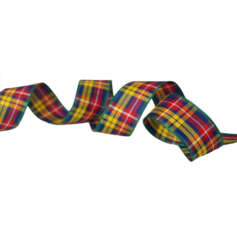 Ruban tartan écossais Buchanan/ Toutes largeurs / Ruban écossais, ruban à carreaux, ruban plaid