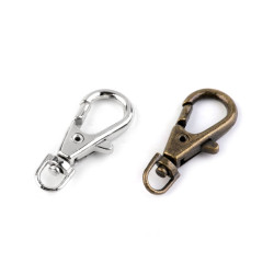 4 petits mousquetons pivotants / métal argent ou bronze / attaches clips crochets porte-clés fermoirs accroche métal