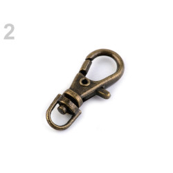 4 petits mousquetons pivotants / métal argent ou bronze / attaches clips crochets porte-clés fermoirs accroche métal