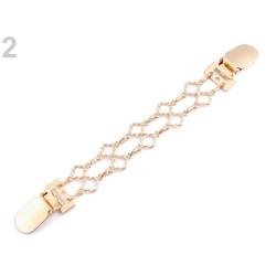 Boucle clip chainette pour cardigan / Argent ou or / Double clip metal et cristal