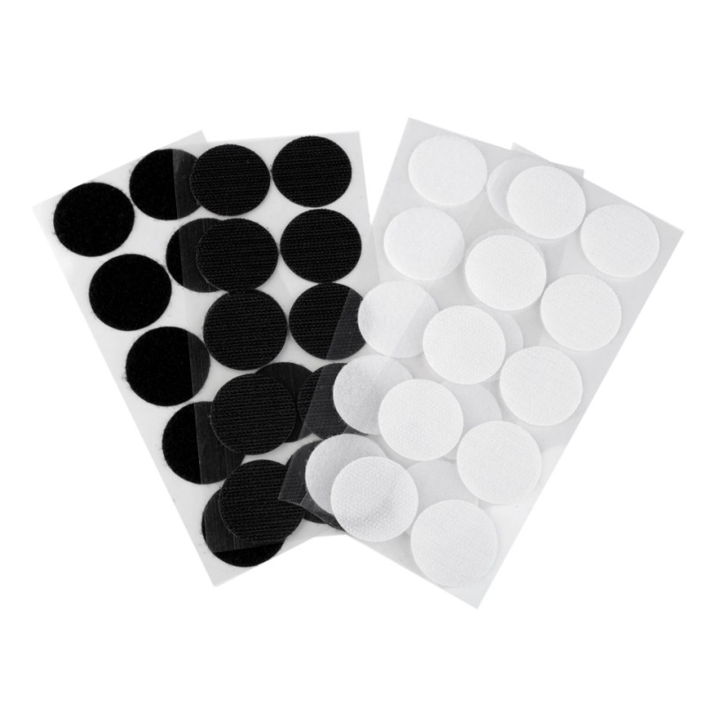 10 pastilles velcro rondes 35mm /blanc, noir / Scratch velcro, pastilles auto-agrippantes, pastilles scratch 