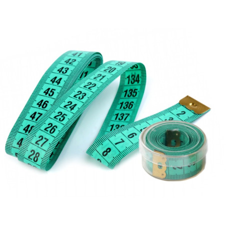 2 métres ruban dans boite plastique ronde / outil couturière, métre-ruban, système pour mesurer 