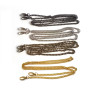 Anse de sac chaîne métal 120cm avec 2 mousquetons  / argent, bronze, noir / Anses de sac métal, chaîne bandoulière sac