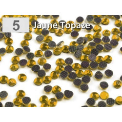 10 g strass hotfix 6 mm thermocollant a facettes jaune topaze