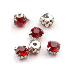 10 strass cristal a coudre 5 mm ROUGE
