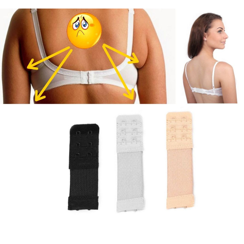 2 extensions de soutien-gorge élastiques / Noir, blanc, chair nude / crochets élastiques pour lingerie  