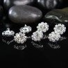 4 boutons strass cristal argent 12 mm 