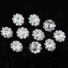 4 boutons strass cristal argent 12 mm 