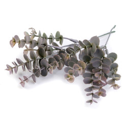 2 Branches eucalyptus artificiel 22cm vert grisé / Décoration Noël, Couronne de l'Avent 