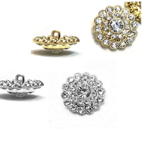 Bouton cristal diamant 20 mm / Argent, or /  bouton diamant, bouton cristal, bouton luxe  