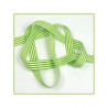Ruban rayures verts 16 mm en polyester vendu au metre