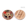 3 beaux boutons imitation bois 40 mm / boutons horloge, vintage Paris, décoration shabby chic, esprit campagne