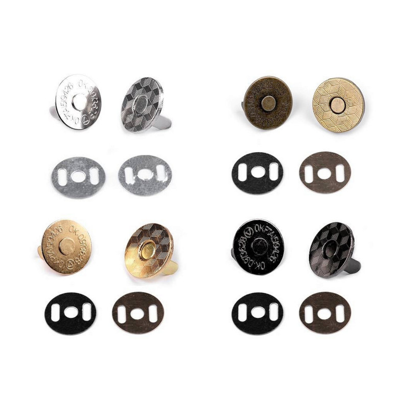 5 Fermoirs magnétiques aimantés /10, 14 ou 18 mm / bronze argent or noir / Boutons pressions aimantés