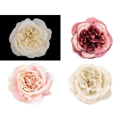 Rose en tissu 10 cm, nue ou sur pince broche, fleurs artificielles pour couronnes de fleurs, ikebana, arrangement floral
