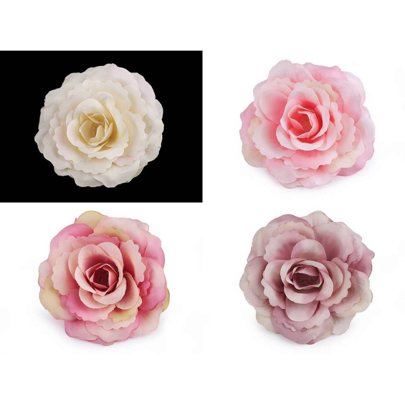 Rose en tissu 80 mm,  fleurs artificielles pour couronnes de fleurs, ikebana, arrangement floral
