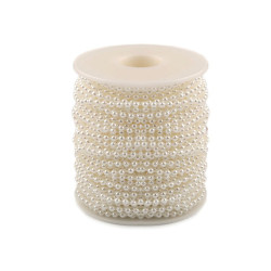 3M Guirlande de fil de perles 4mm / Guirlande de perles sur fil pour décoration mariage, décoration table ou sapin de noel