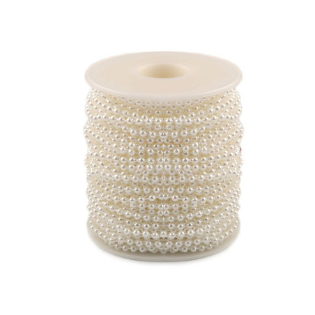 3M Guirlande de fil de perles 4mm / Guirlande de perles sur fil pour décoration mariage, décoration table ou sapin de noel