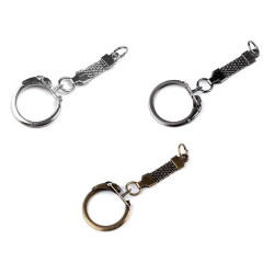 5 Attaches porte clés avec chainette et boucle en métal 