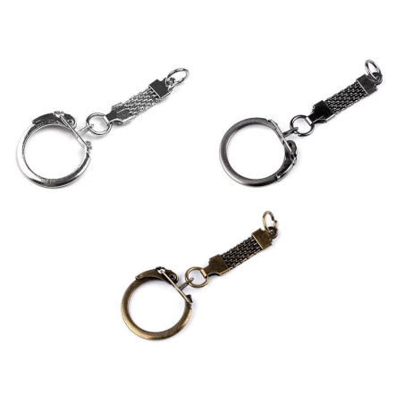 5 Attaches porte clés avec chainette et boucle en métal 