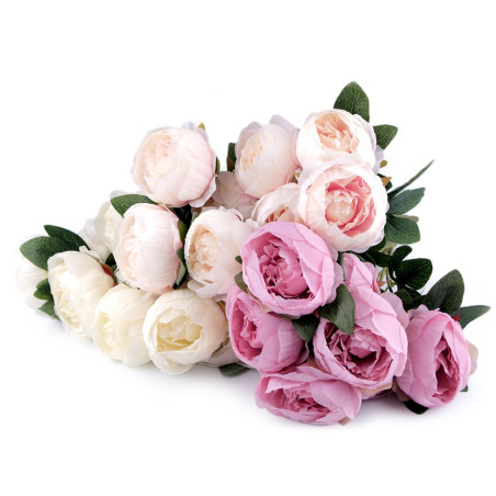 Bouquet de fleurs mariage / pivoires artificielles 
