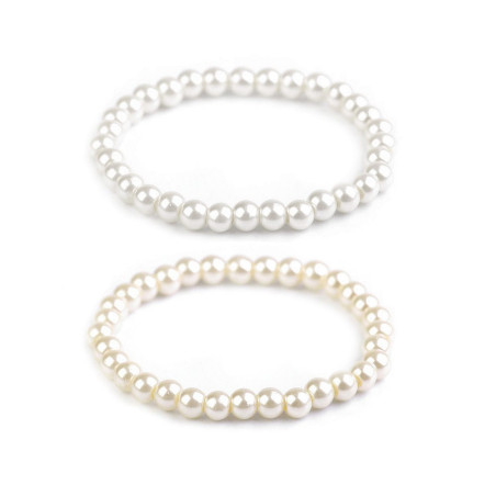 Bracelet perles blanches ou ivoires, bracelet de mariage 