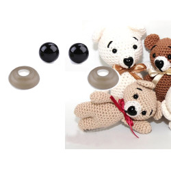 10 yeux noirs Ø6 mm en plastique avec sécurité / création de poupées, marionnettes, animal, ours en peluche, oeil poupée 