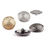 10 boutons métal ciselé / 18-22-25mm / or argent ou noir / Motif filigrane métal découpé, boucle au dos, boutons ronds metal  