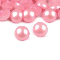 6 Bouton rond boule rose 12 mm