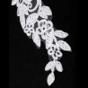 Application fleurs dentelle blanche 5,5 x 16 cm