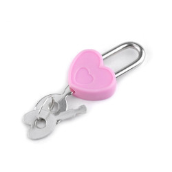 Petit cadenas coeur rose avec clés