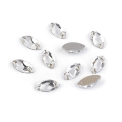 20 cristaux ovales transparents à coudre