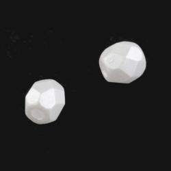 60 perles facettes verre blanc 3 mm