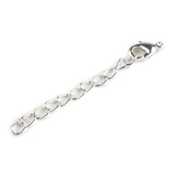 5 chaines extension 5 mm argent silver light