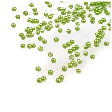 Bouquet de 10 tiges de perles sur nylon vert