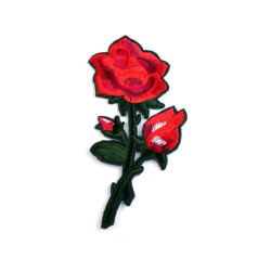 Appliqué thermocollant fleur rose 5 x 13 cm