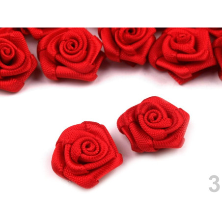 10 roses satin 15 mm Top Qualité