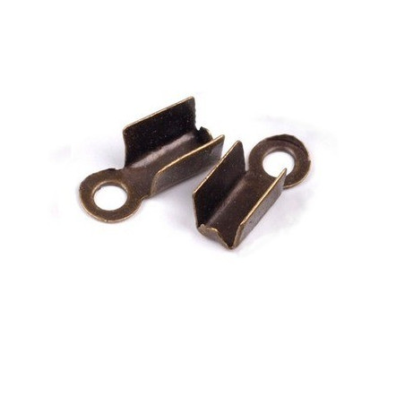 10 embouts collier metal bronze a serrer 7 x 2.5 mm
