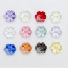 6 boutons transparents fleurs 13 mm