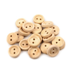 20 boutons bois 12 mm