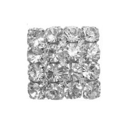 Bouton strass diamant carre 23 mm